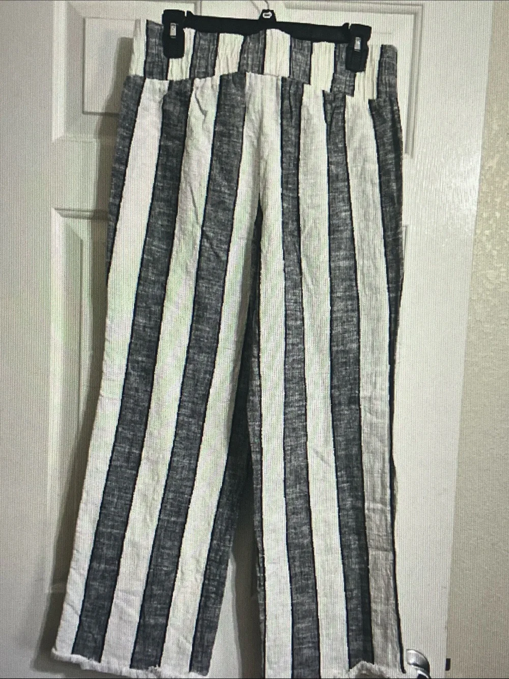 Attyre Black and White Vertical Stripe Chinos